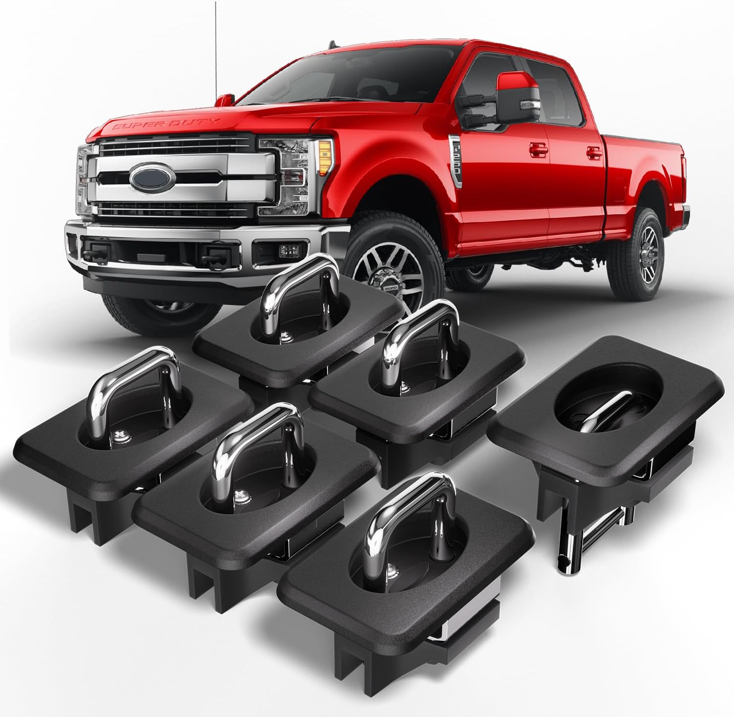 KitsPro Truck Bed Tie Down Anchor for 1998-2016 Ford F-150 F-250 F-350 Super Duty, 1999-2013 Chevy Silverado & GMC Sierra 1500 2500 3500, Pack of 6