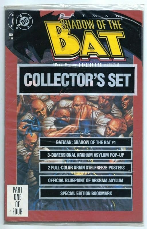 Batman Shadow of the Bat #1 (Juego de coleccionista con ventana emergente 3D, 2 carteles, marcapáginas y impresión azul de Arkham Asylum)