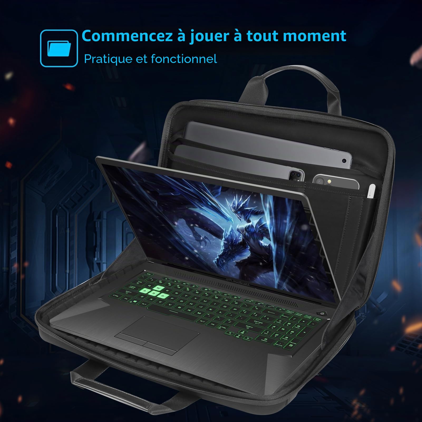 Smatree Sac de transport pour ordinateur portable Compatible pour 18 pouces Acer Predator Helios 18 Gaming Laptop, pour 18 pouces DELL Alienware m18 R2/m18 Gaming Laptop Sac à main étanche (A800XL)