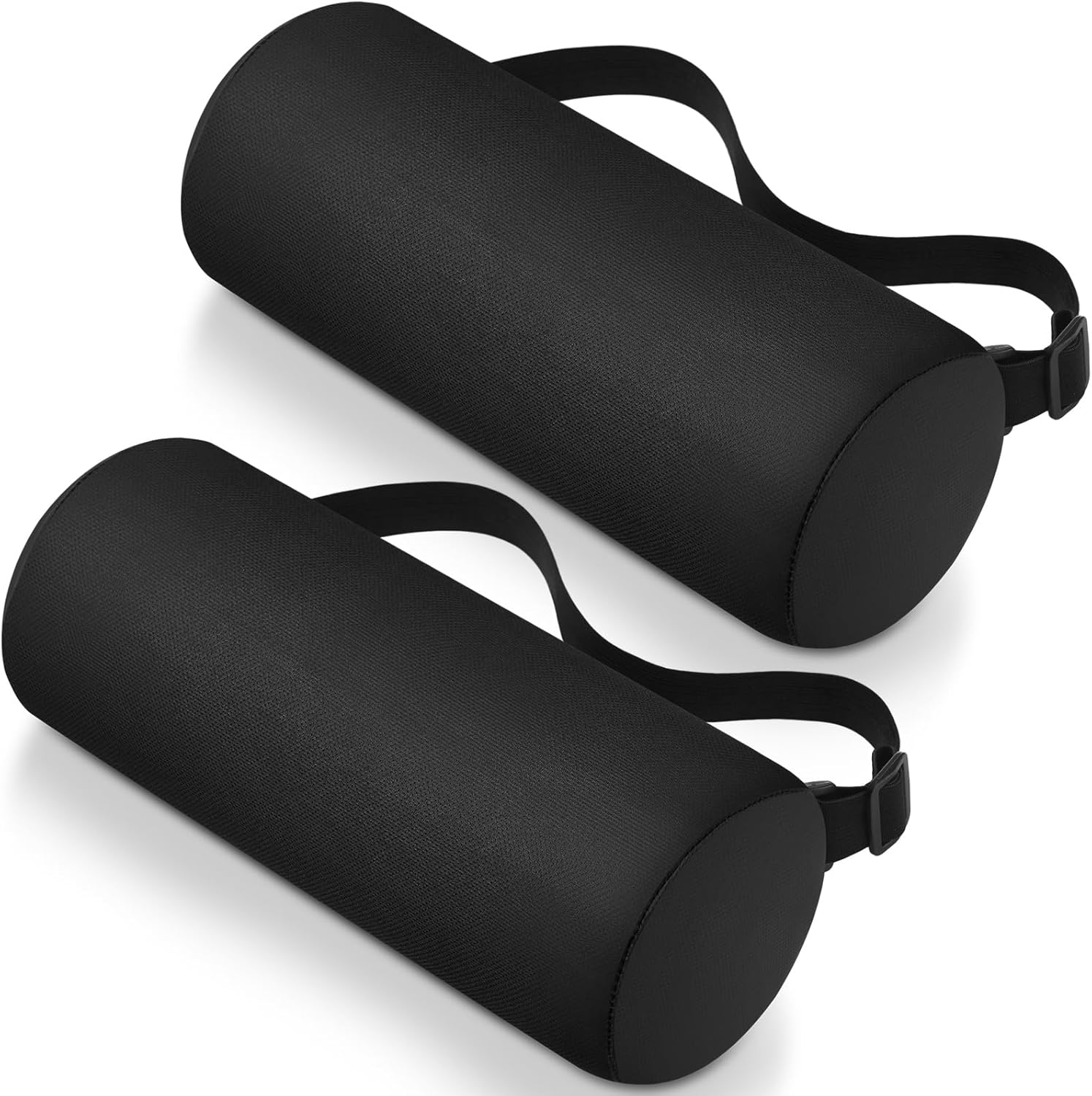 Wenqik 2 Pcs Lumbar Support Pillow Lumbar Roll Lower Pillow Office Seat Cushion with Adjustable Strap and Washable Cover for Travel Gaming Chair Car Seat Pain Relief (Blue)