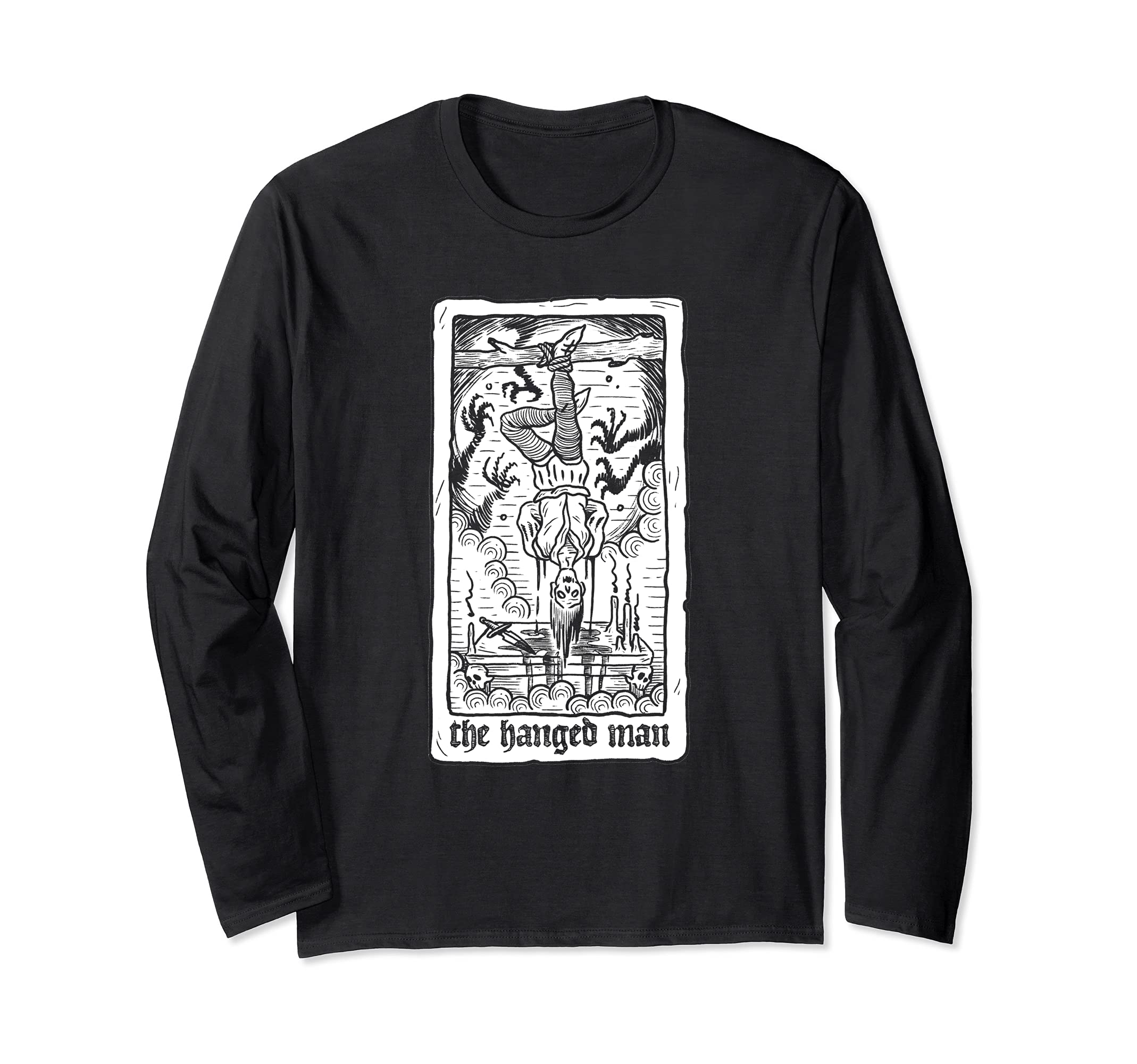 The Hanged Man Tarot Cards Gothic Hanging Man Long Sleeve T-Shirt, Black