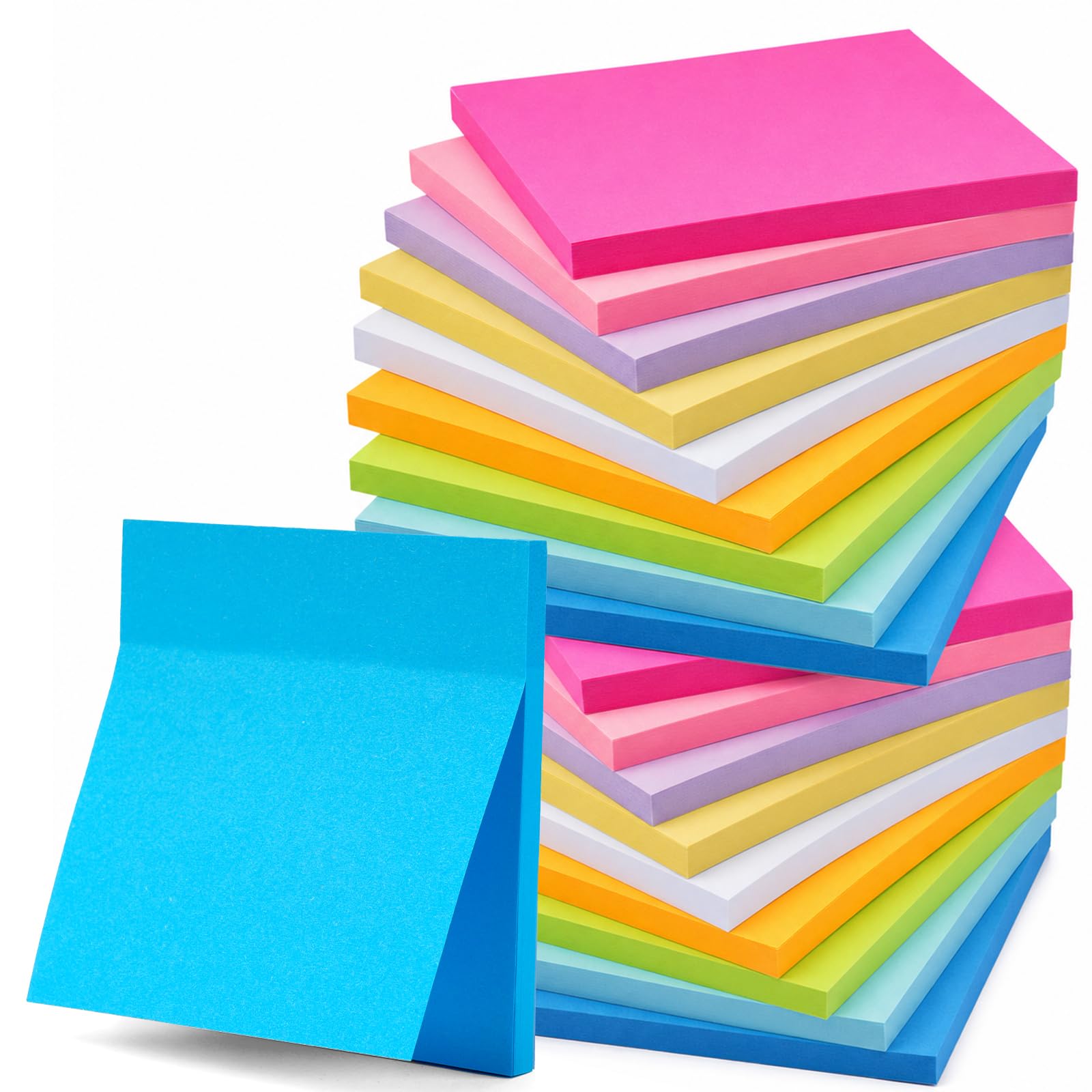 Hopton 18 Pads Sticky Notes, 76 x 76 mm Sticky Pads, Page Markers
