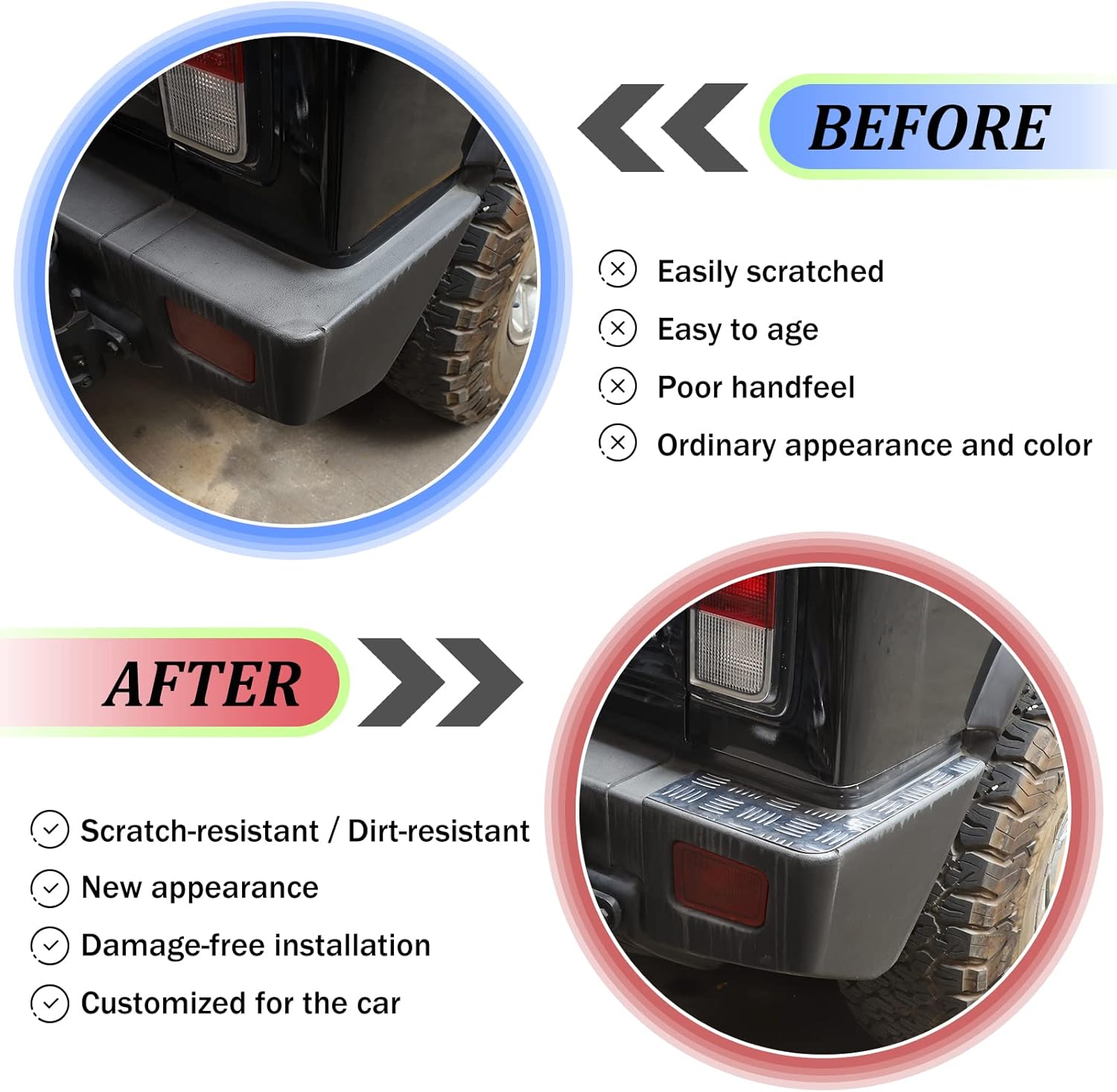 Aluminum Alloy Rear Bumper Protector Guard,Silver L-Shaped Guard Plate,Trunk Bumper Guards，Rear Bumper Corner Bezel Cover for Hummer H2 2003-2009