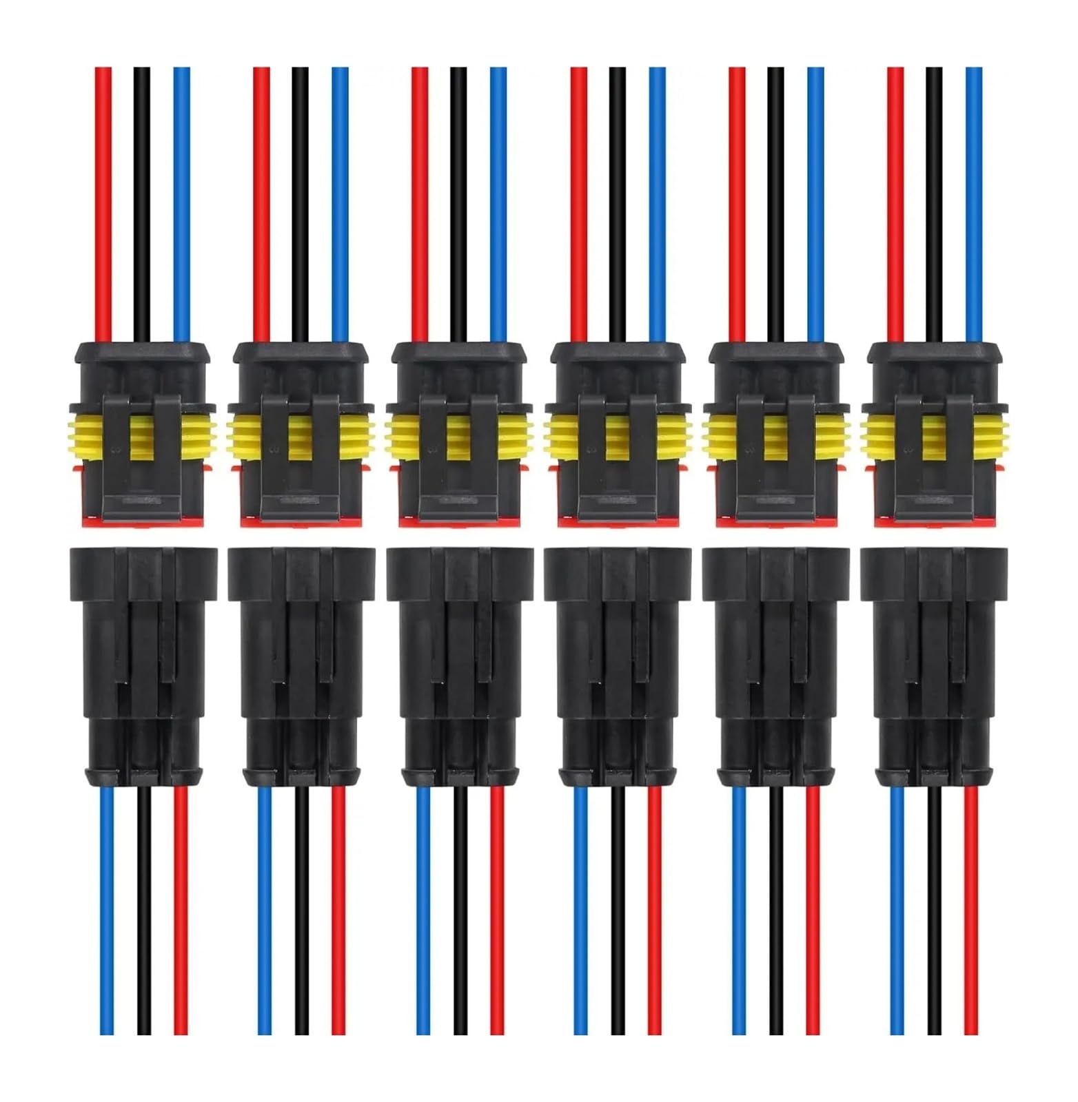 Connecteurs 3 broches étanches 16 AWG mâle femelle pour câblage auto et bateau
