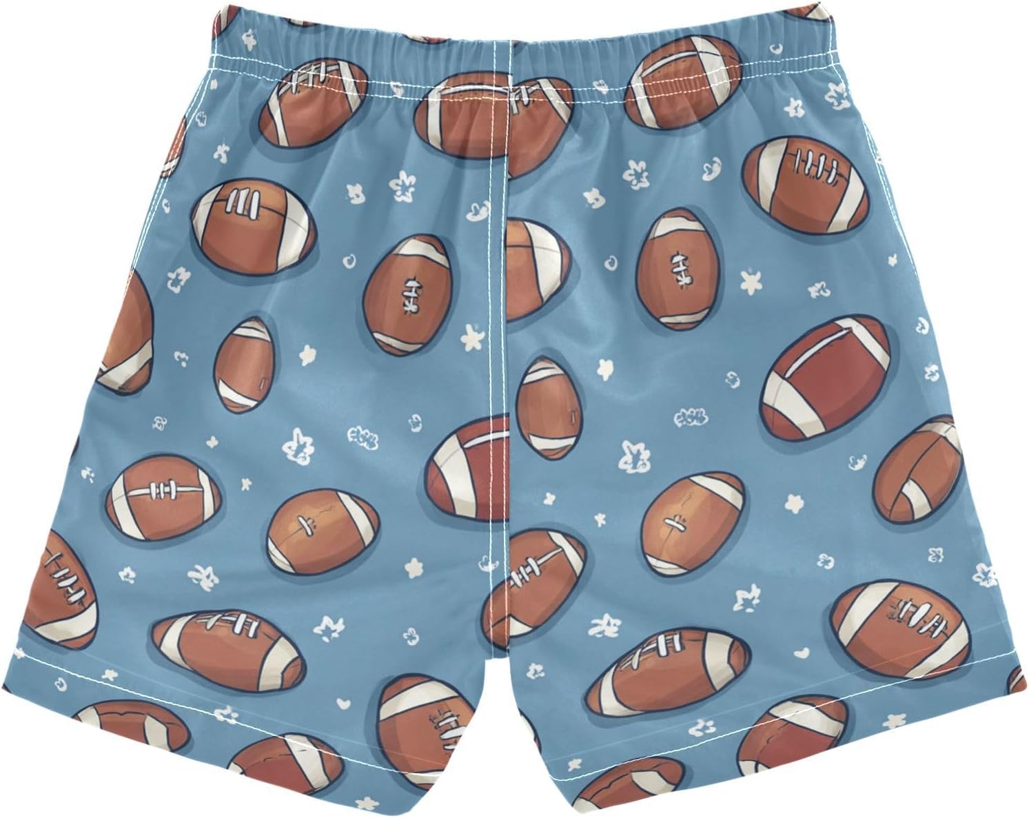Boccsty American Football on Blue Boys Swim Trunks Baby Kids Swimwear Summer Toddler Beach Board Shorts Bathing Suit 2T