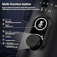 Vista 5 de FDUCE USB/XLR Gaming Microphone kit, Dynamic PC Mic for Podcasting Streaming, Computer RGB Mic Kit with Desktop Stand, Mute Button and Headphone