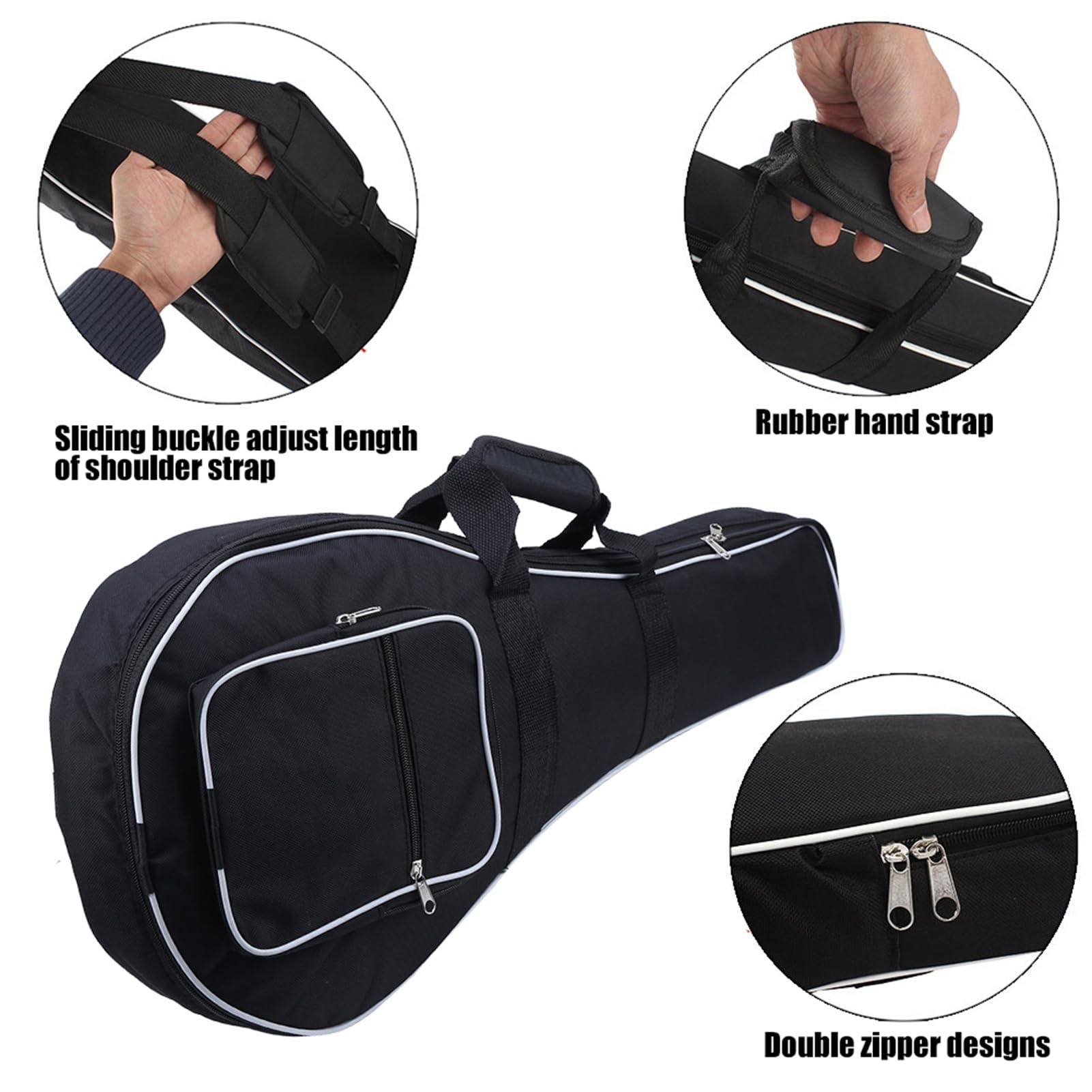 Yctze Étui pour Mandoline, Sac de Transport Portable en Tissu Oxford épais avec Poches, étui pour Mandoline, Sac de Transport pour, Accessoires pour Instruments de Musique, de en Tissu Oxford,