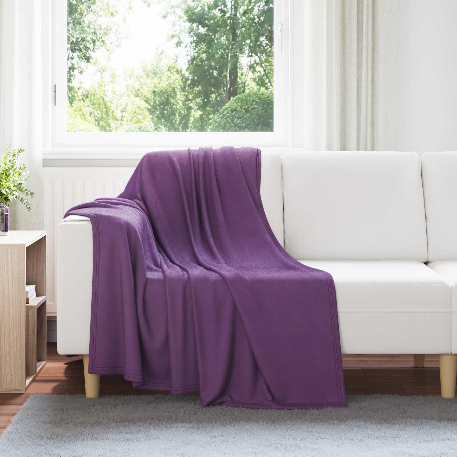 Zestaw 6 kołder, liliowy, narzuta na łóżko, koc na sofę i łóżko, 170 x 130 cm, polarowy pled, lekkie ciepło i komfort, uniwersalne, trwałe, łatwa pielęgnacja