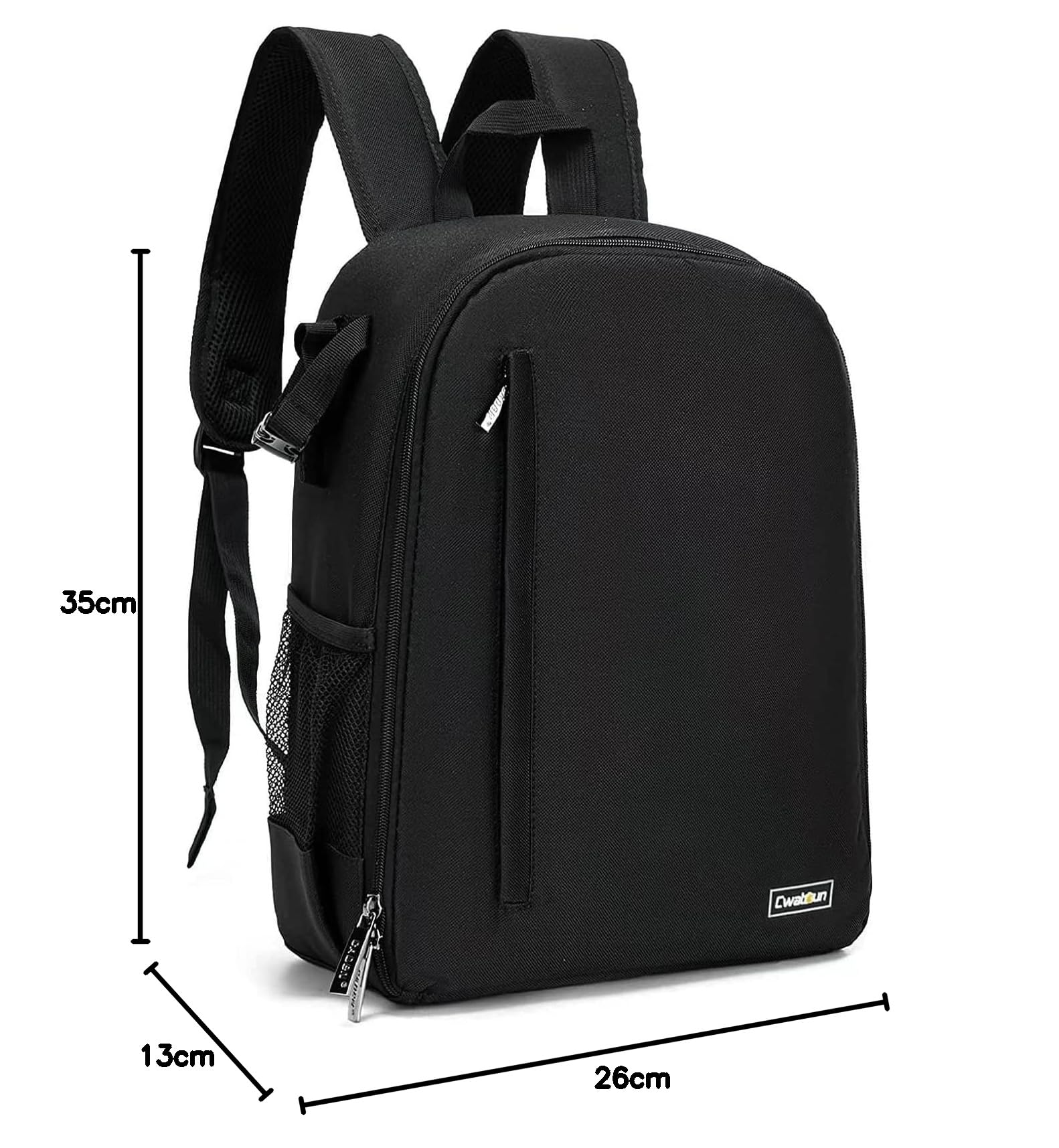 Cwatcun Kamerarucksack Wasserbeständig Fotorucksack Professioneller Kameratasche für spiegellose SLR DSLR, kompatibel für Sony Canon Nikon Kamera und Objektivstativ Zubehör (2.0 klein, Schwarz)