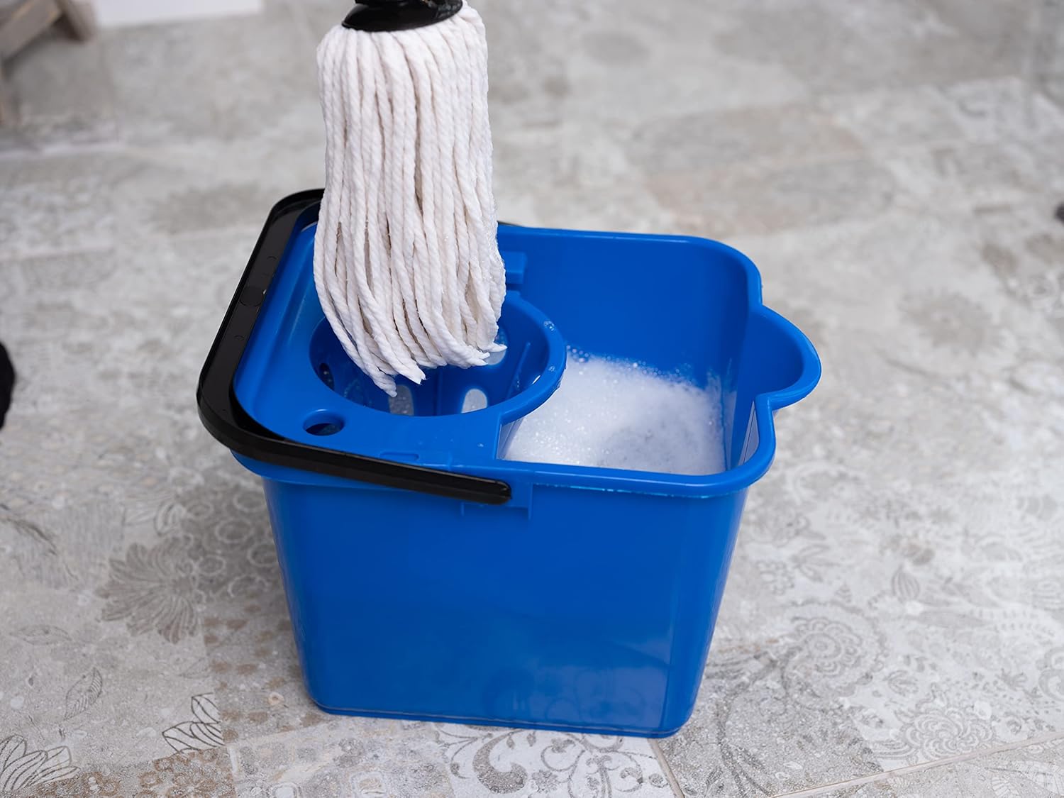 Addis Mop Pail and Wringer in Royal Blue, 12L Capacity, 27.5 x 35 x 24.5 cm