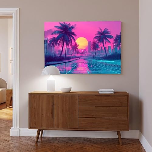 Miniatura 6 de XAHOR Retro Vaporwave Poster  Synthwave Subculture Wall Art  Neon Glow Aesthetic Print  Unique Modern Home & Office Decor Canvas Posters Wall Art