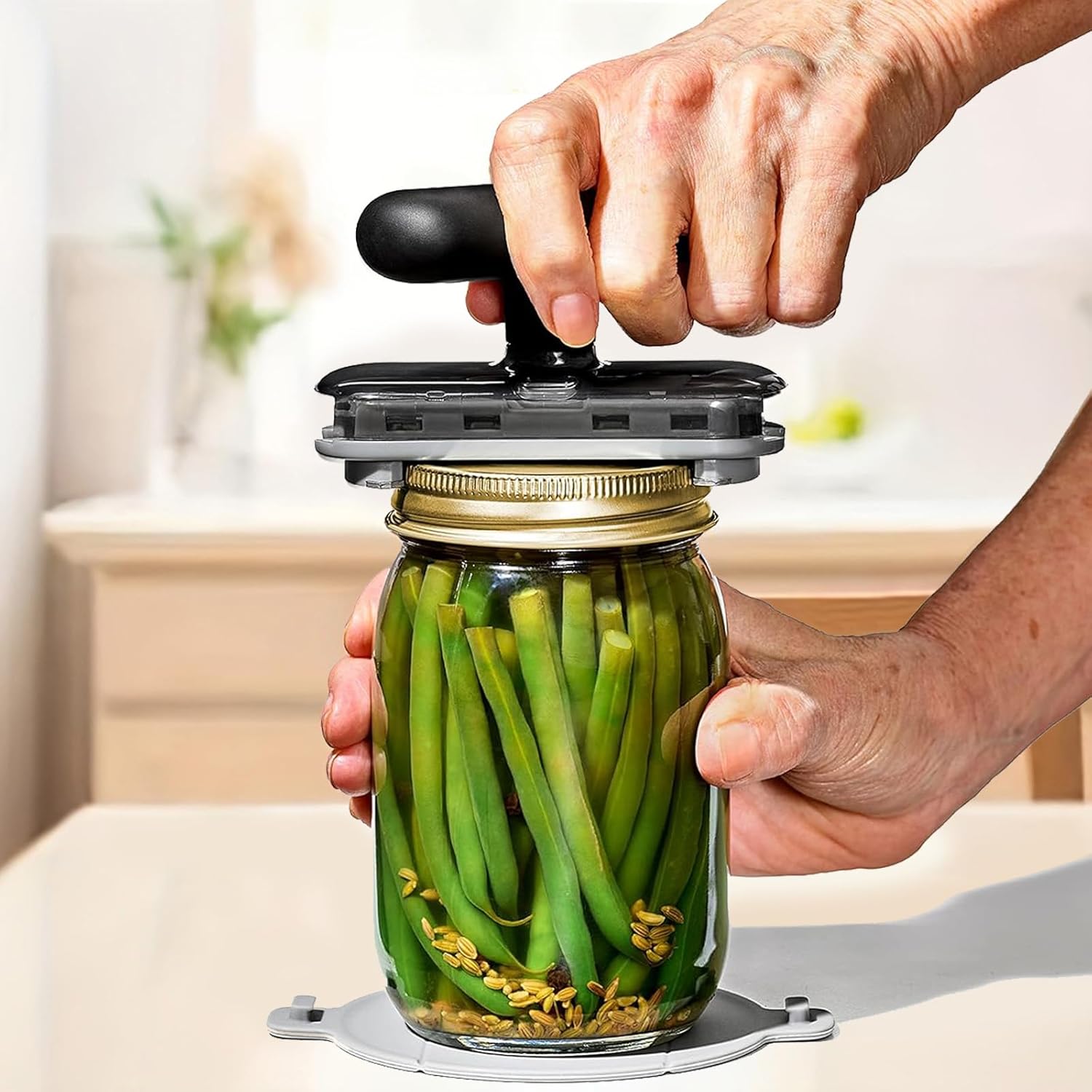 جيني فتاحة برطمانات وزجاجات متعددة الاغراض، لون اسود، من الستا... - view 1