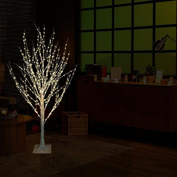 4FT Lighted Birch Tree, 500 LED Artificial Tree
