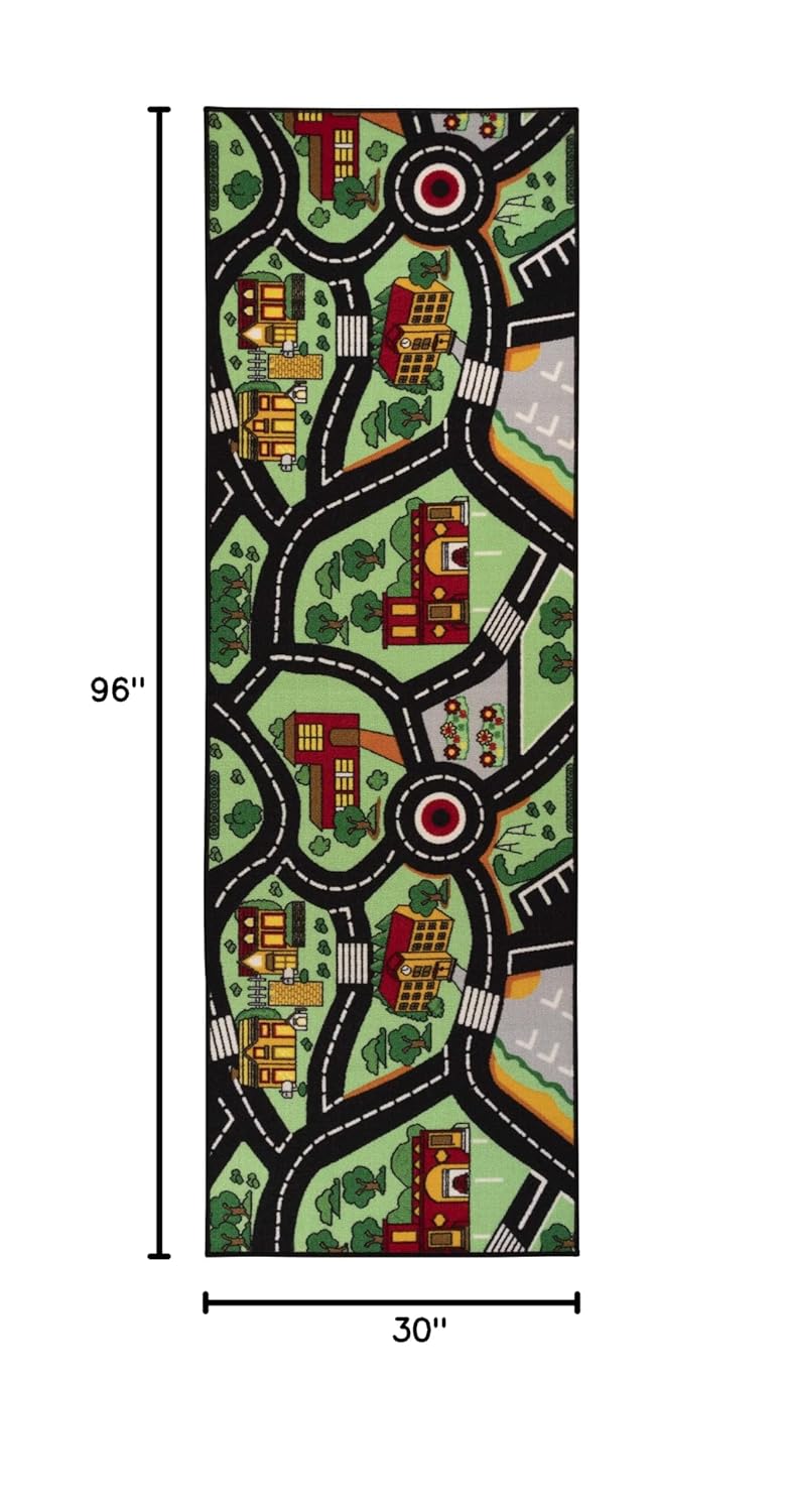 SUPERIOR City-Cruise-Nylon-Parent Area Rug, 2ft 7in x 8ft, Green Multicolor
