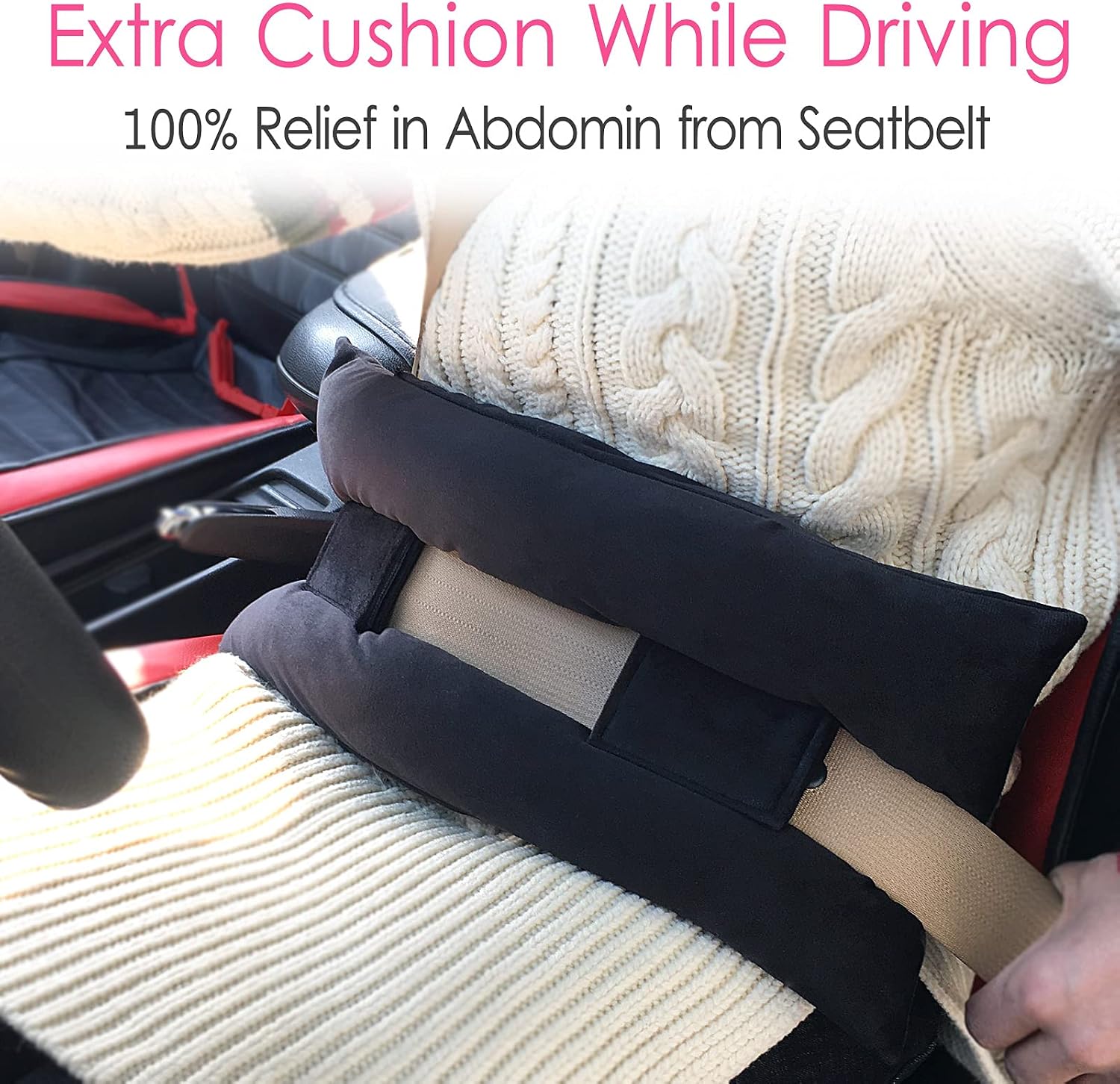 Condition photo showing New/Like New for hysterectomy pillow abdominal post surgery pillows with pocket comfort for ice heat packs tummy tuck belly incision recovery seatbelt gifts women patients (black)