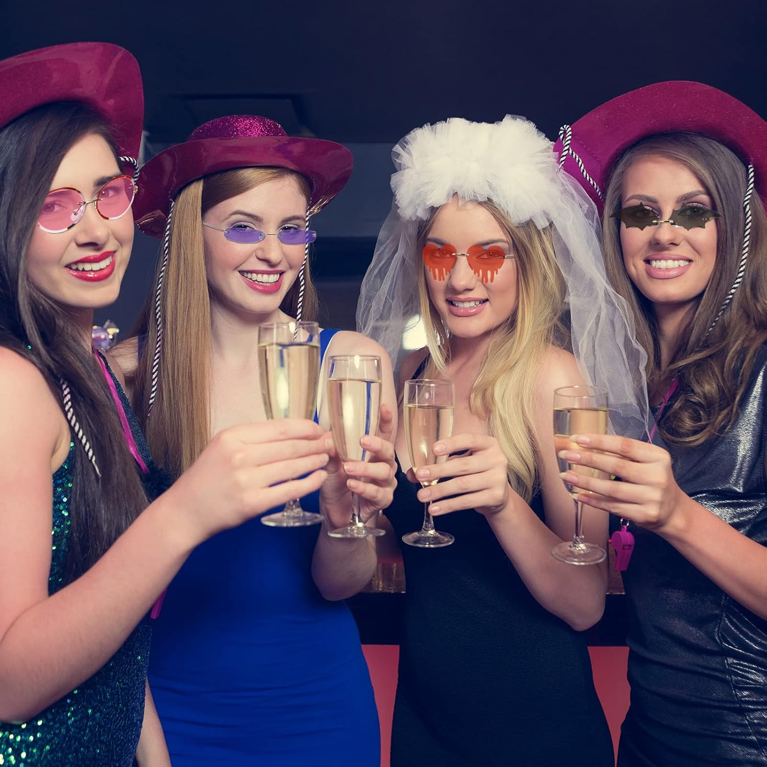 8 Pcs Irregular Sunglasses Set Heart Sunglasses Flame Cloud Butterfly Star Rimless Shape Party Favors (Stylish Style) - Image 5