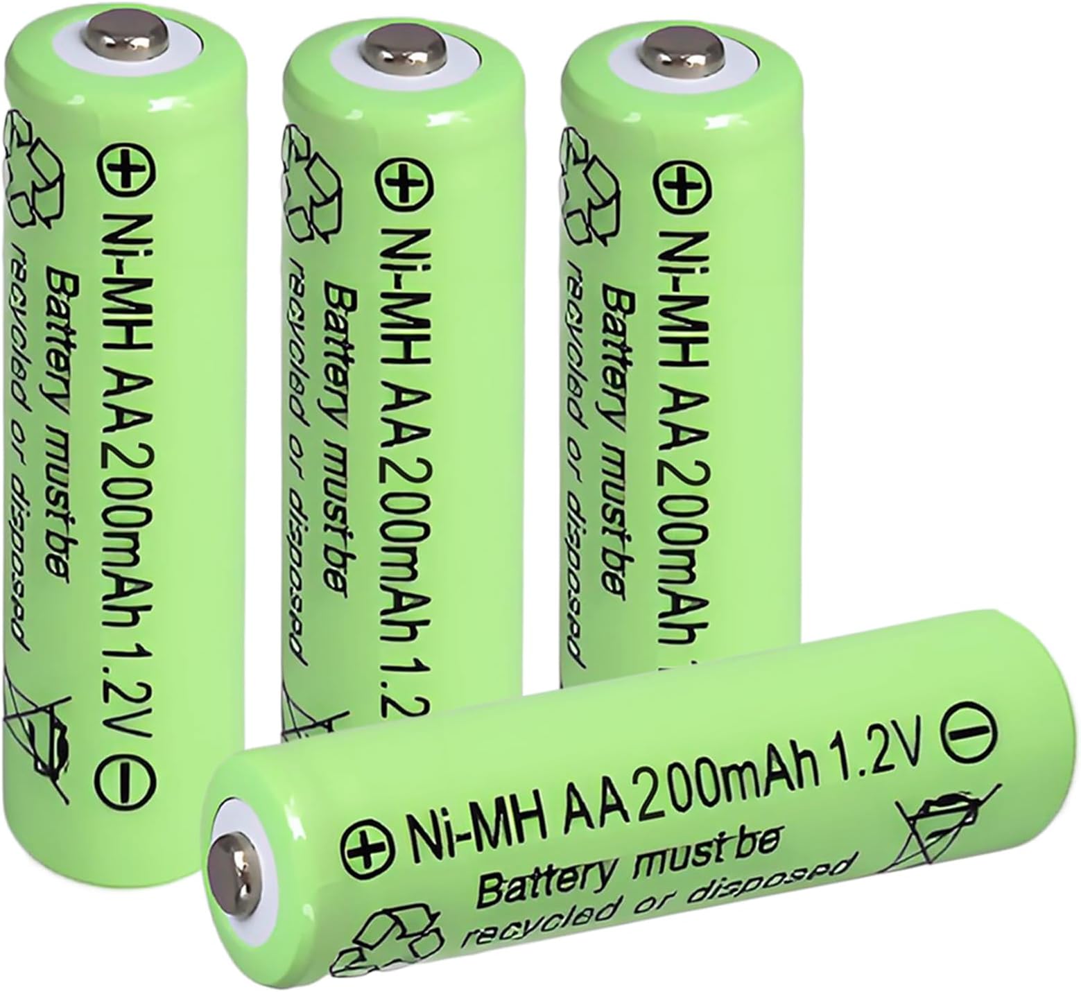 AA 200nAh 1.2 Volt Solar Batteries 4 Pack,NIMH Double A 200mAh Rechargeable Battery for Outdoor Garden Light, String Lamps, Solar Lantern
