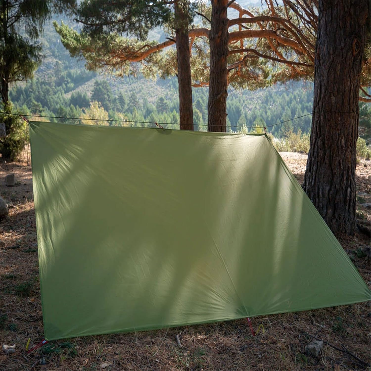 Campingplane, Ultraleichte Plane, Leichter Sonnenschutz, Campingmatte, Zeltunterlage, 15d Lon, Silikon, 160 G, Khaki 210x300cm