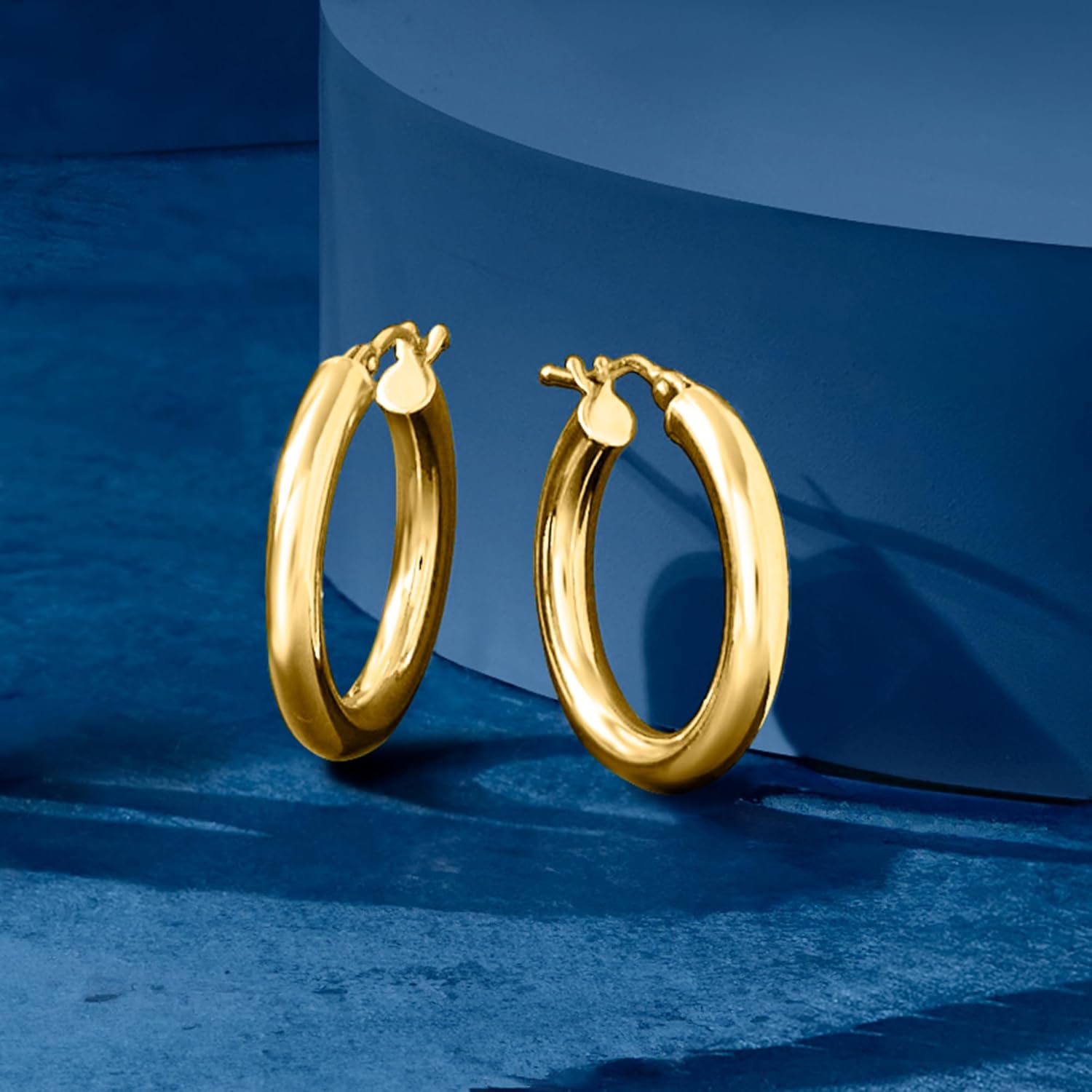 Ross-Simons Italian 3mm 18kt Yellow Gold Hoop Earrings