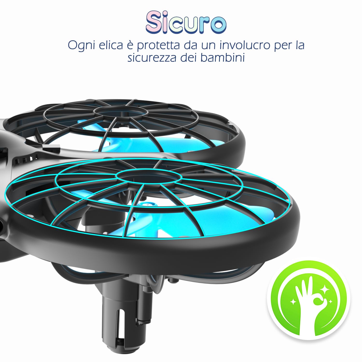 Loolinn | Drone per Bambini Regalo - Mini Drone con Tecnologia Anti-Collisione Automatica/Sicuro per i Bambini/Facile da far Volare/Acrobazie a 360°- Certificazione Approvata C0