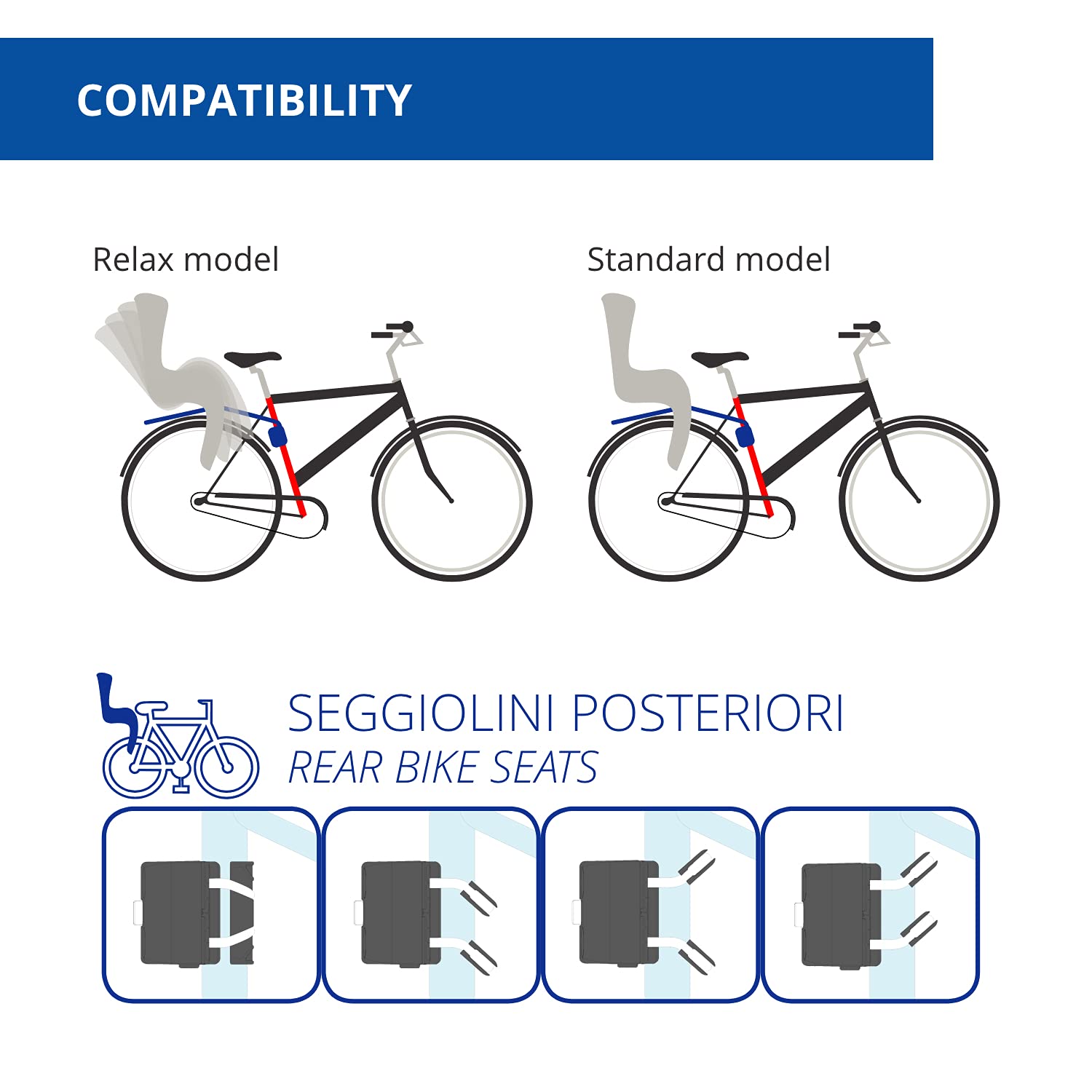 B-Fix Sistema di Fissaggio per Seggiolini Bellelli Anteriori e Posteriori - Fissaggio al Telaio