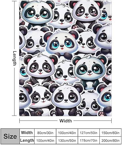 Miniatura 3 de Manta de panda  Mantas de franela suave para niñas y niños  Mantas cálidas de panda para todas las estaciones, silla, sofá, 50 x 40 pulgadas