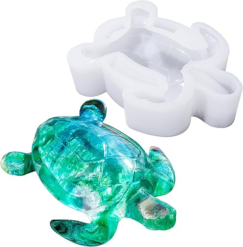LET'S RESIN Moldes de resina con forma de tortuga, moldes de silicona 3D de animales para resina epoxi, moldes de resina de silicona de arte marino