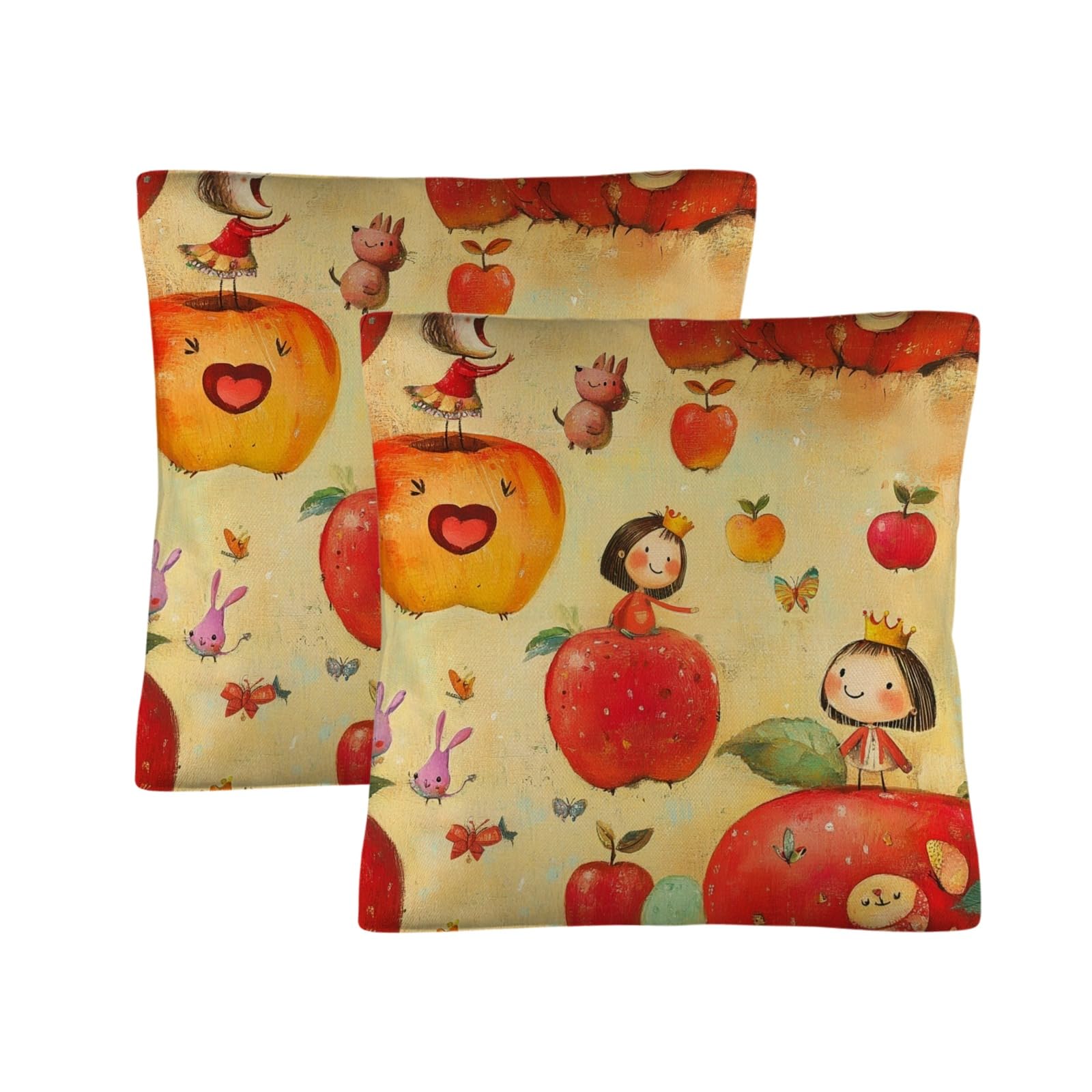 EtherSpher Cartoon Fruit Princess Cute Decorative Bliss Pillowcase Fuzzy Pillow case Pillow Cases Twin 18x18