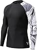 HUGE SPORTS Mens Swim Shirts Long Sleeve UPF 50 Rash Guard Sun Shirts UV Sun Protection