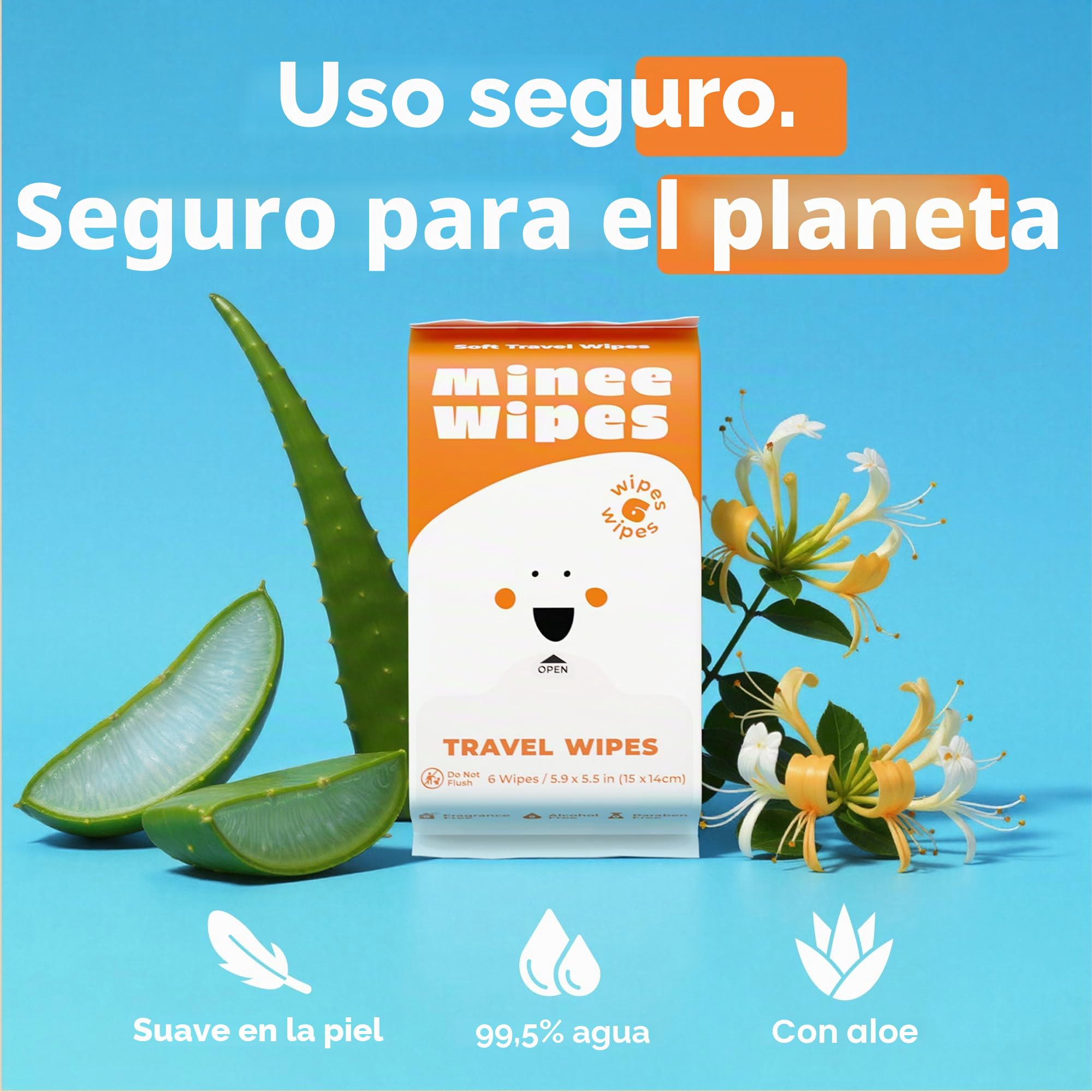 Impossibly Compact Toallitas de viaje – 99.5% de agua – seguras para pieles sensibles e hipoalergénicas, resellables, gruesas y duraderas – para adultos y niños – sin perfume, paquete de 10 unidades