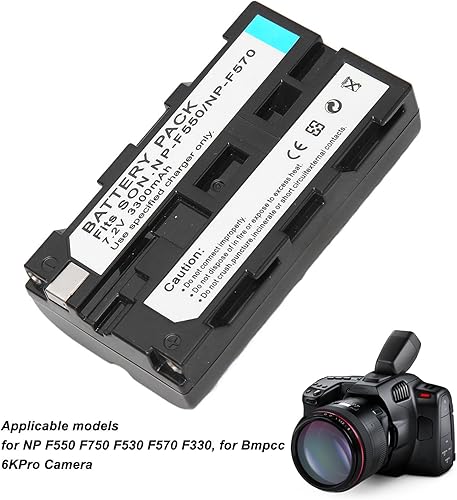 Miniatura 3 de Diyeeni Batería de iones de litio para cámara NP F550 F570, fuente de alimentación adicional, protección múltiple, fácil de transportar, compatible