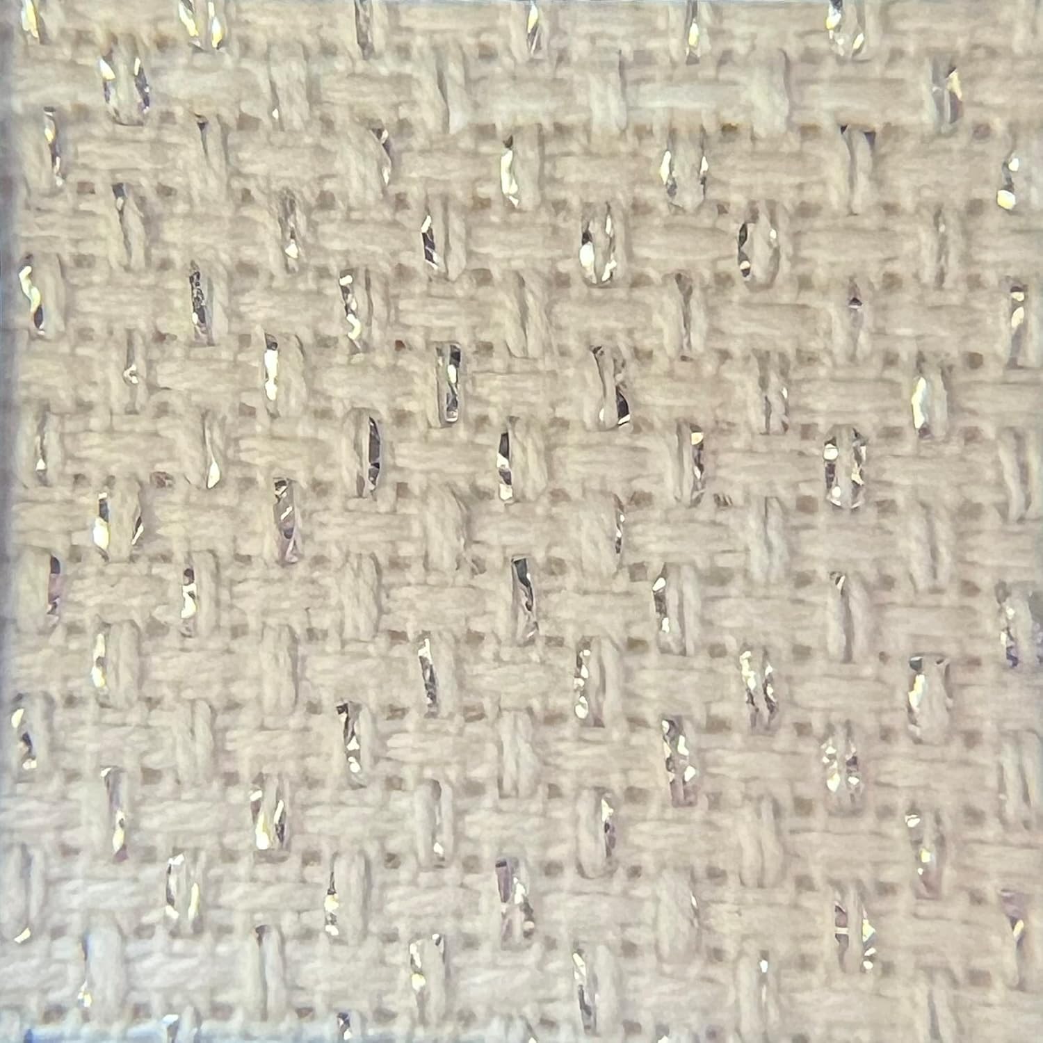 14 Count White Aida Cloth with Silver Metallic Thread Cross Stitch Fabric, 59" W x 35" L