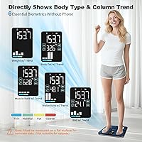 Vista 2 de ABLEGRID Báscula inteligente de baño para peso corporal, báscula digital de grasa corporal con pantalla LED de tendencia, IMC, masa muscular, tipo
