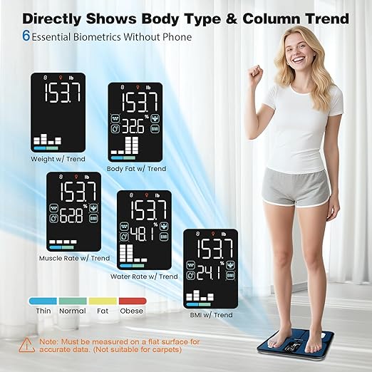 Báscula Corporal Digital Smart LED con Bluetooth, 180 kg miniatura 2