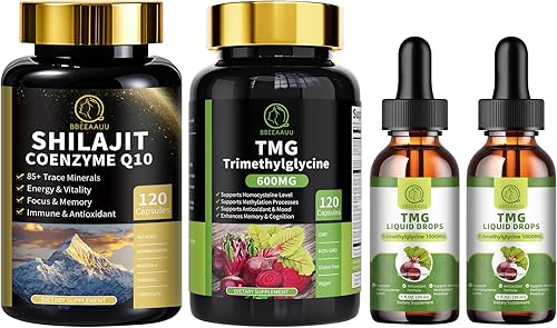 (2 unidades) Suplemento TMG (trimetilglicina) Gotas líquidas y cápsulas TMG y cápsulas Shilajit con musgo marino