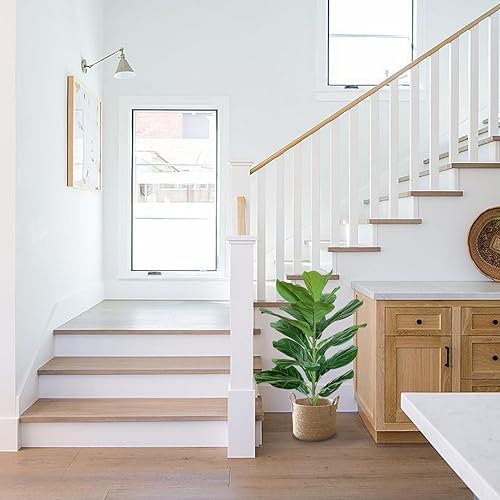 Miniatura 4 de BesameNature - Árbol de higuera de hoja de violín artificial y ficus de lira para decoración de oficina en el hogar, 30 pulgadas