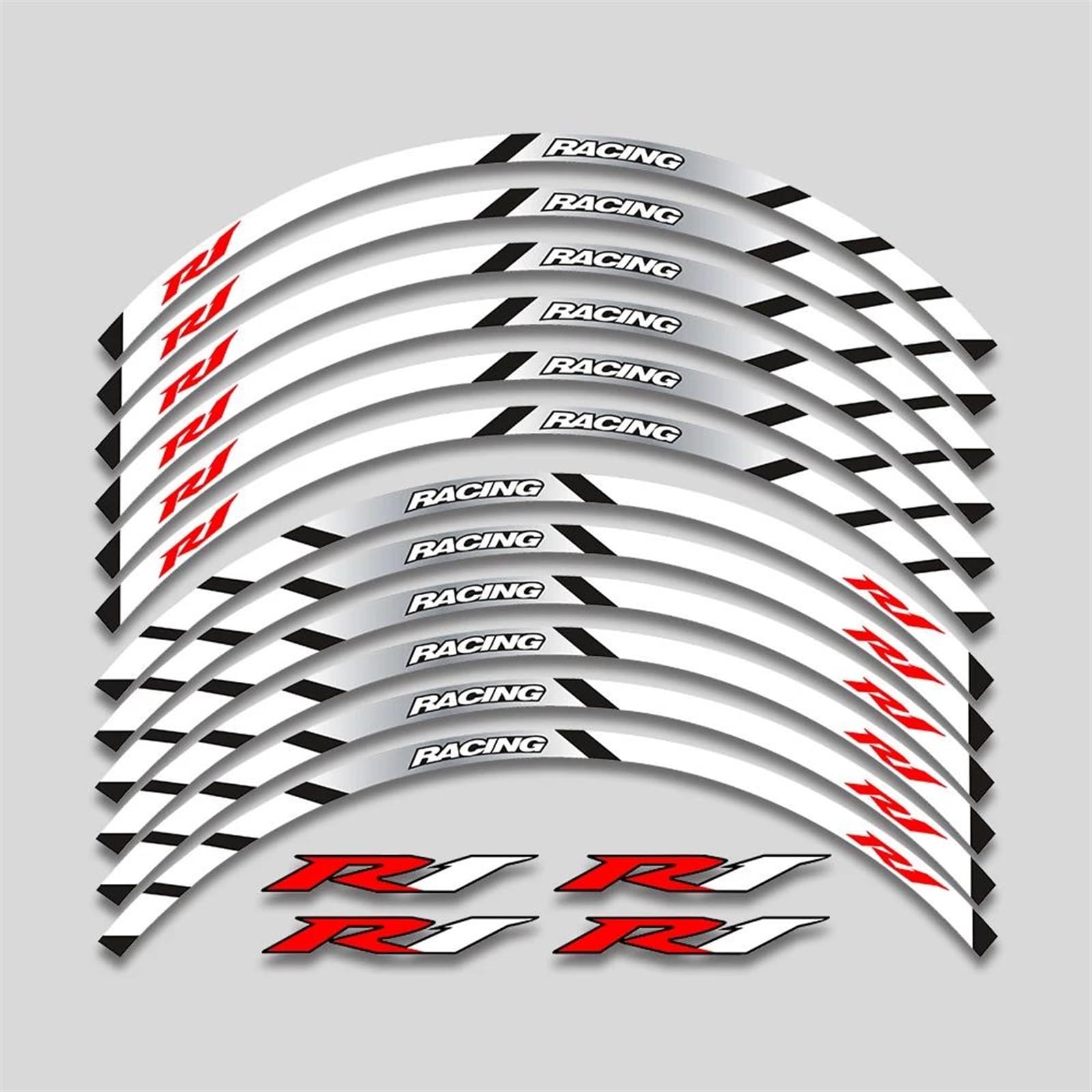 Motorcycle Accessories Wheel Stickers Reflective Decals Rims for Yamaha YZFR1 YZF R1(Style 10)