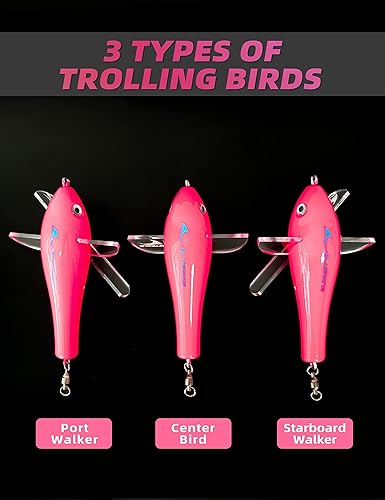 Miniatura 10 de BLUEWING 18in Fishing Spreader Bar SplasherPort WalkerStarboard Walker Offshore Trolling Spreader Bar with 6"9" Bulb Squids and Trolling Lure for