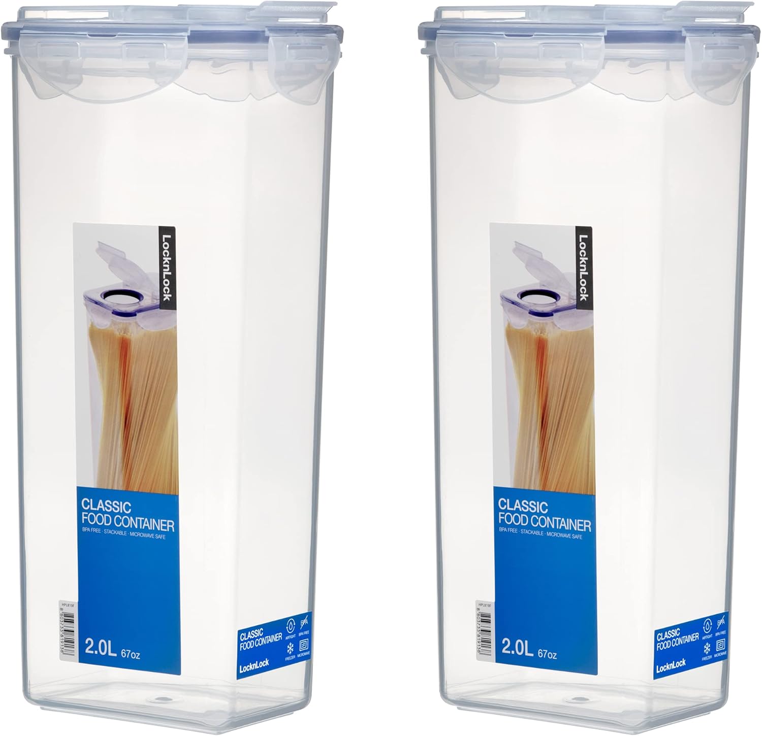 Lock & Lock SpaghettiBox mit Schütte, 2 liters, 135 x 102 x 290 mm (2