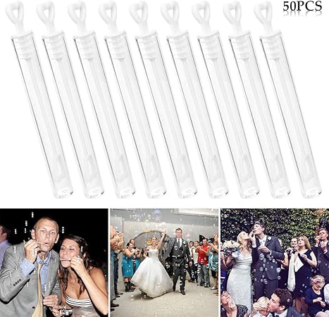 Amazon Thatboyjp シャボン玉ボトル 50本入り 結婚式の飾り ウェディング パーティーの装飾 イベント用品 おもちゃ シャボン玉 スティック シャボン玉液無し シャボン玉セット おもちゃ