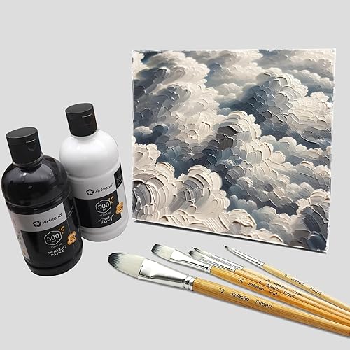 Miniatura 6 de Artecho Pintura acrílica blanca en botella grande de 17 onzas, pintura blanca para suministros de arte, pintura blanca para lienzo, rocas, madera,