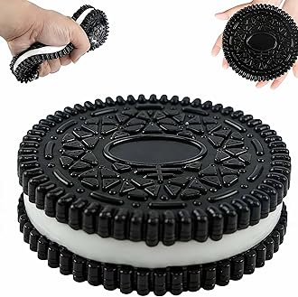 Gytera Sticky Cookie Squishies Fidget Toys Adults, Squeeze Toys Fidget Toys for Autism, Stress Balls for Adults Fidgets Birthday Easter Basket Stuffers(1 Pack Large Black)