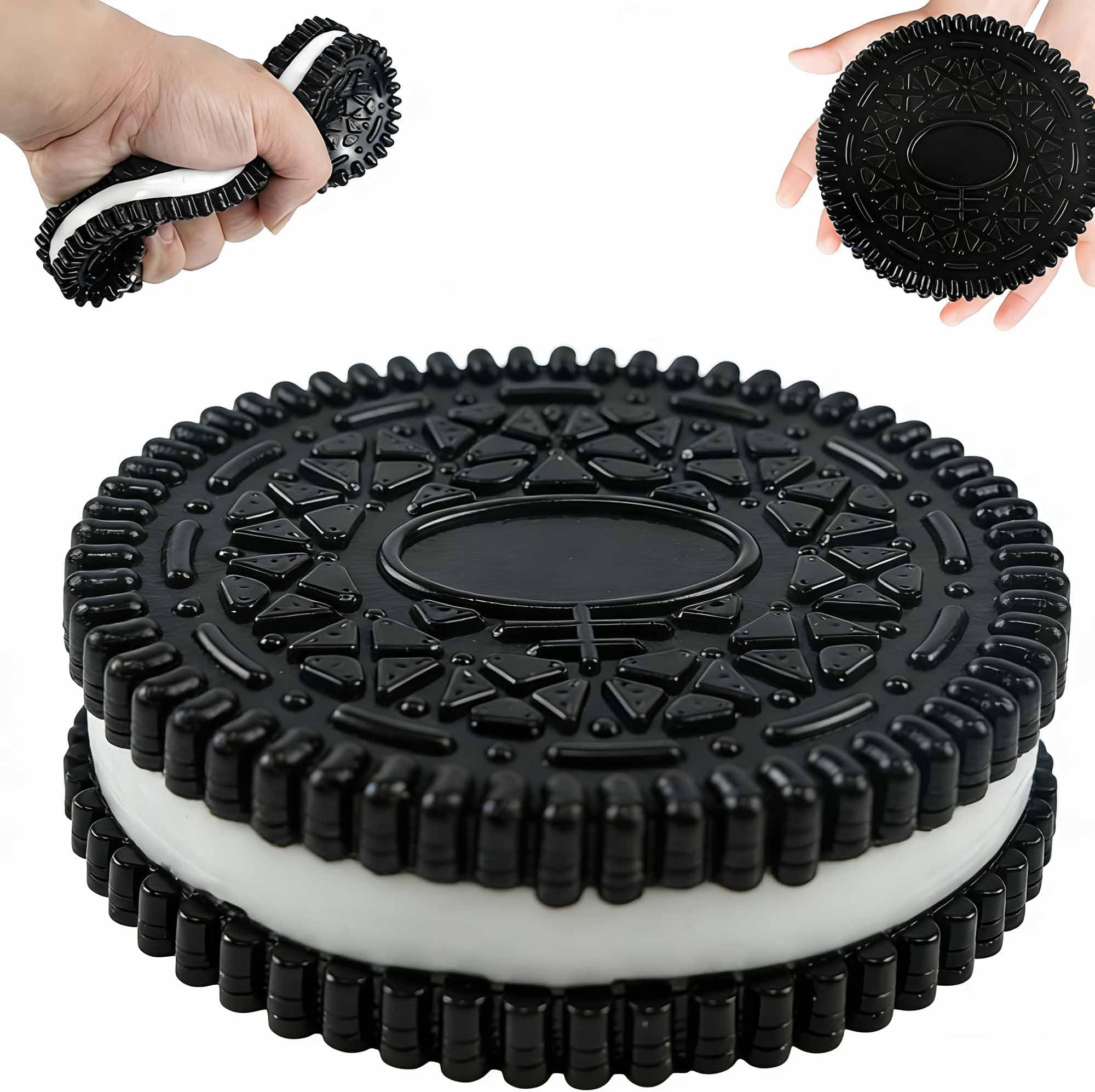 Gytera Sticky Cookie Squishies Fidget Toys Adults, Squeeze Toys Fidget Toys for Autism, Stress Balls for Adults Fidgets Birthday Easter Basket Stuffers(1 Pack Large Black)
