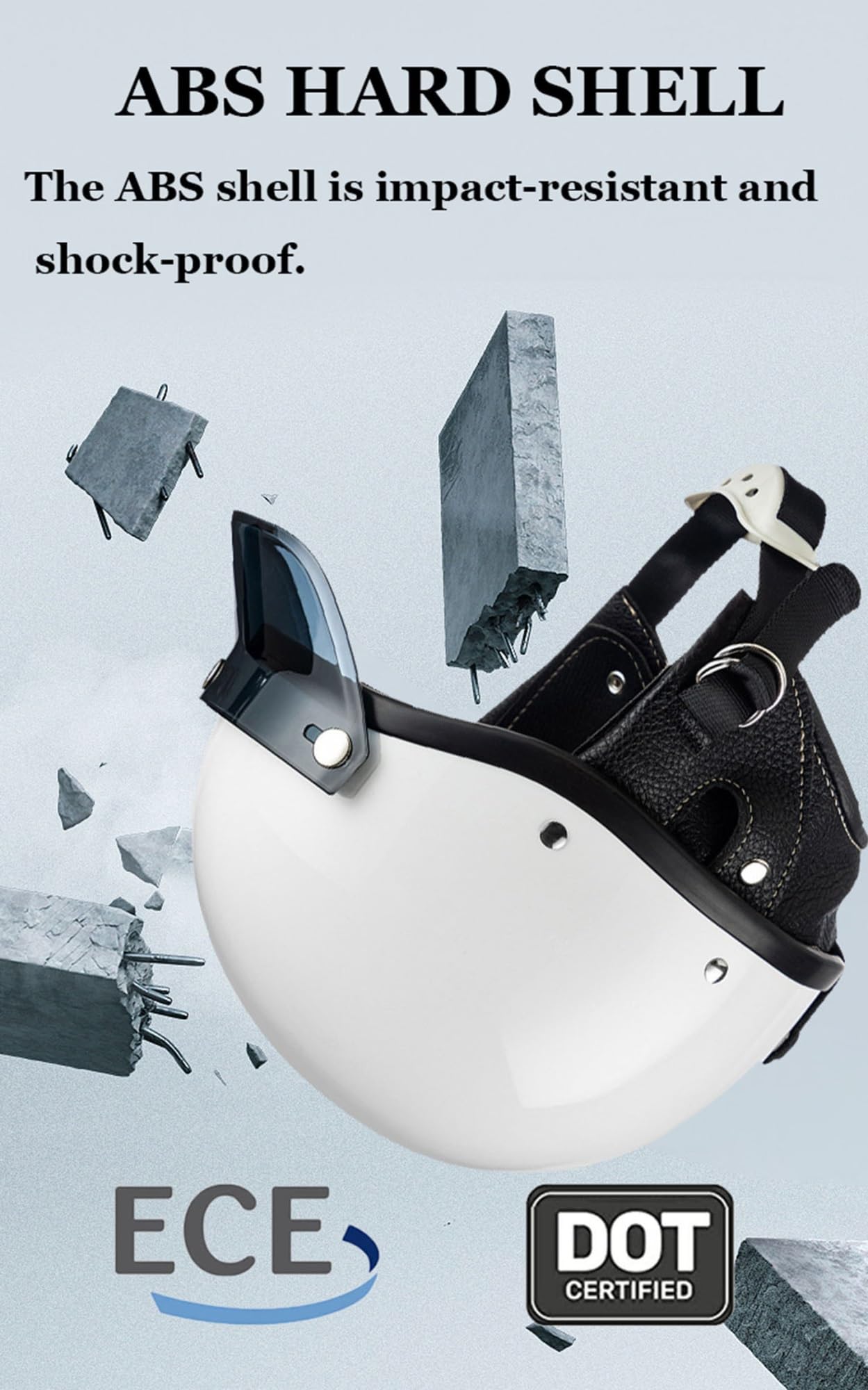 retrò Mezzo Conchiglia Casco,Caschi da Moto Aperto Caschi A Scodella,ECEDOT Omologato Casco da Moto Scooter per Donna Uomo,(2,S=55~56cm)