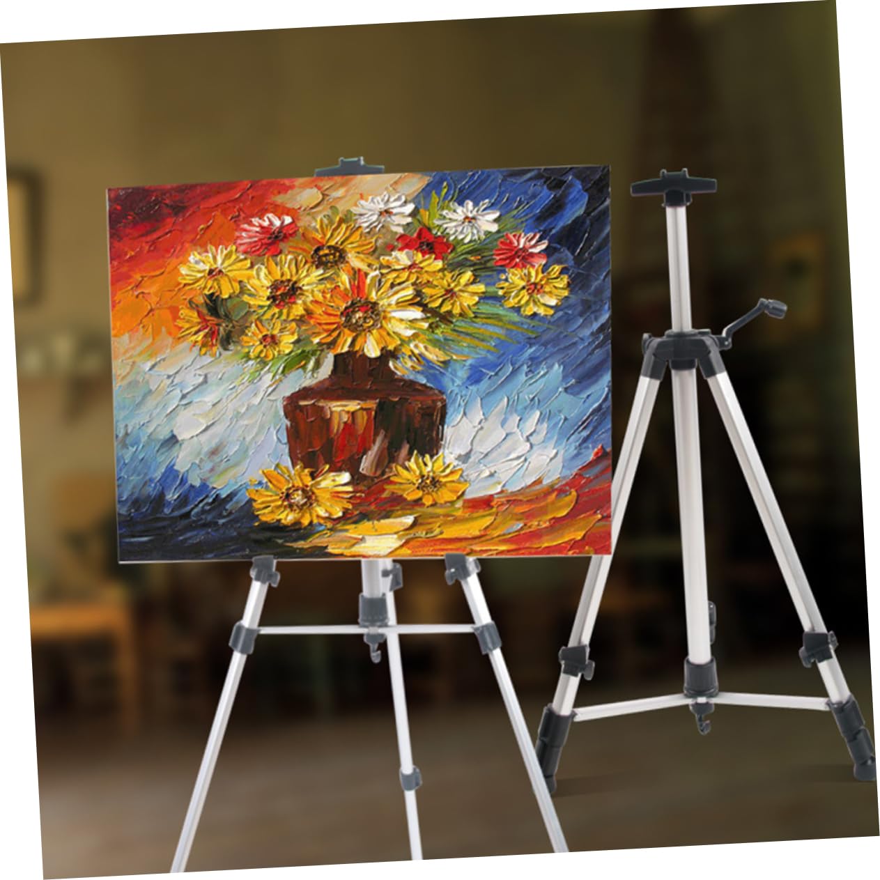 SHINEOFI Caballetes De Pintura Plegables Ajustables Para Exposición Interior y Exterior Soporte De Pintura Estudiantes y Muestra De Obras De Arte