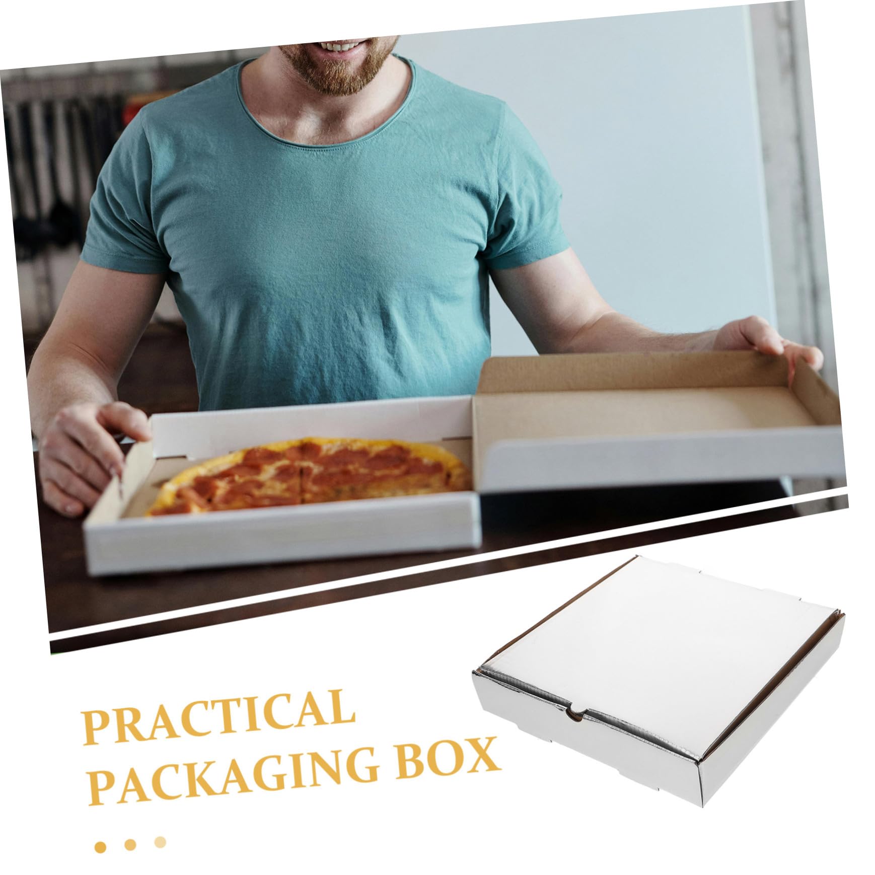 10pezzi Scatola di Carta per Pizza Scatole di Cartone Ondulato per Pizza da Asporto Scatole per Conservare Accessori per Cottura