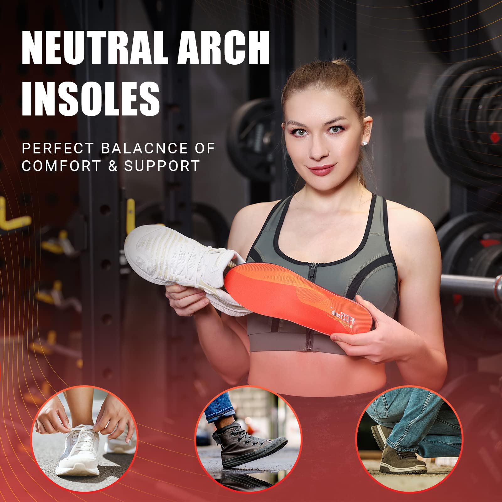 PCSsole Solette Plantari Ortopedici Supporto per Arco plantare,Solette Scarpe per Piede Piatto, Fascite Plantare, per Uomo e Donna