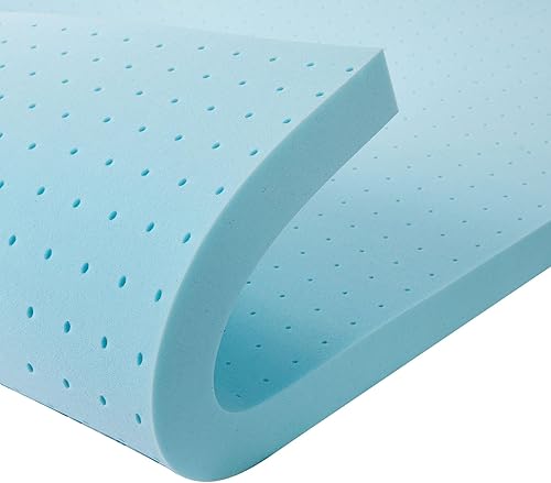 Cubrecolchón de espuma viscoelástica ventilada de 2 pulgadas, protector de colchón suave, cubrecolchón de cama, certificado CertiPUR, individual,