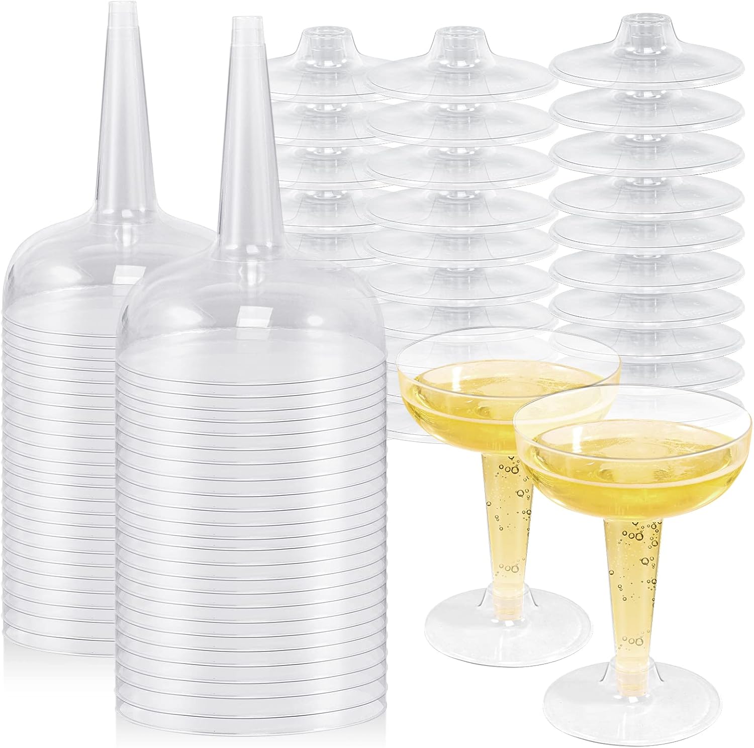mwellewm 50 Pack Plastic Cocktail Glasses, 4 Oz Clear Disposable