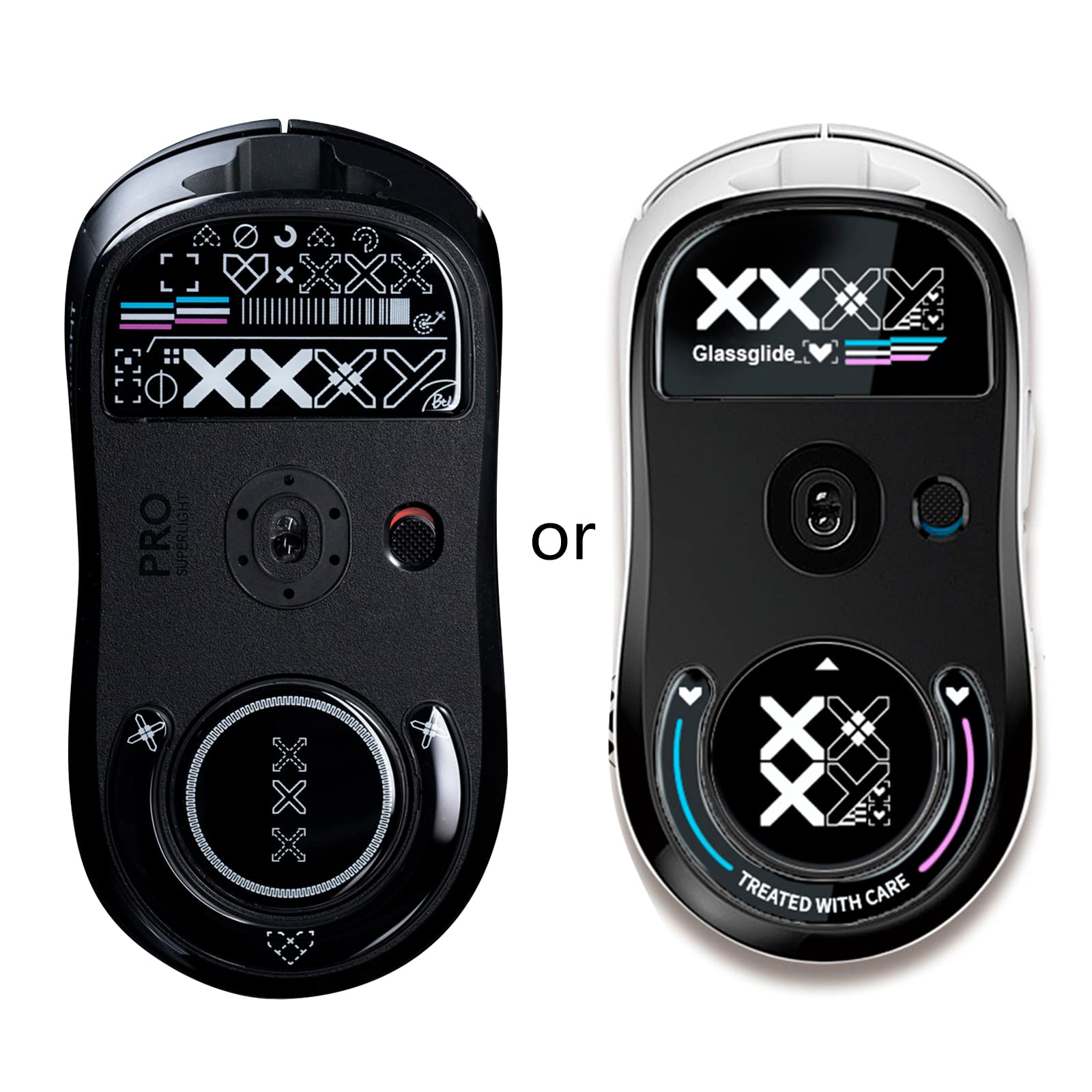 Glass Mouse Skates Pad 1Set Rounded Curved Edges Mouse Feet Stickers For GPW GPX Mouse Black White Gpx Mouse